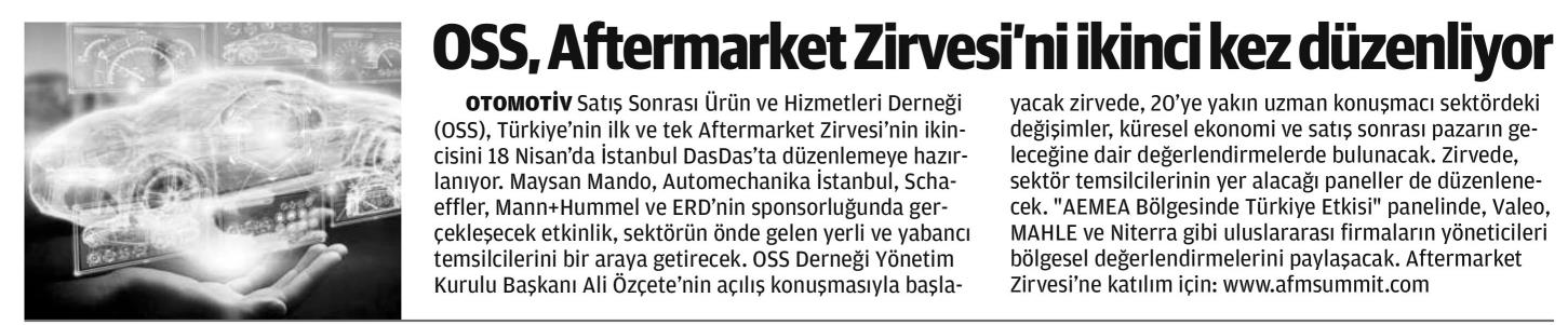 OSS, Aftermarket Zirvesini İkinci Kez Düzenliyor / 17.03.2025 Milat